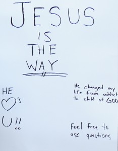witnessing Jesus placard 