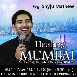 Join HEALING MUMBAI, November 10-12, 2011