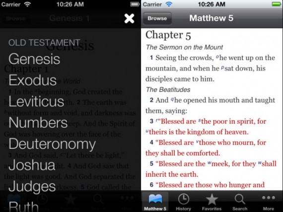 ESV Bible Mobile app screen shot 