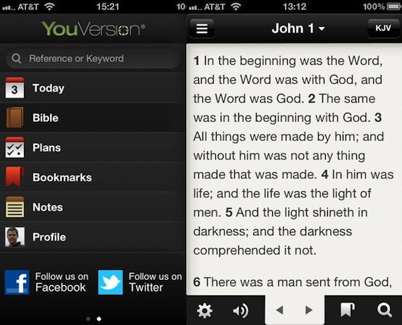 YouVersion Screen shots Bible App